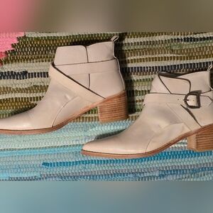 Free People Cream Ankle Booties